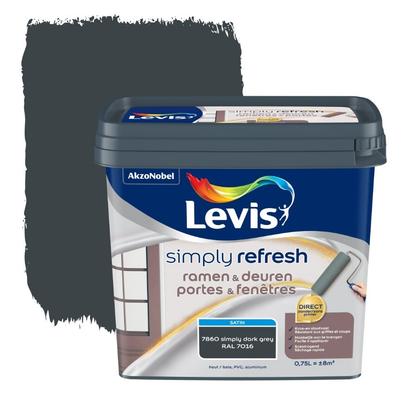 LEVIS SIMPLY REFRESH FENETRES & PORTES SATIN 0.75L DARK GREY