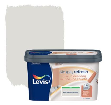 LEVIS SIMPLY REFRESH MUR EN UNE COUCHE MAT 2L CLOUDED