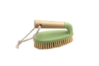 BROSSE ABRASIVE AVEC POIGNEE EN BAMBOU 14,5X7X9,5CM