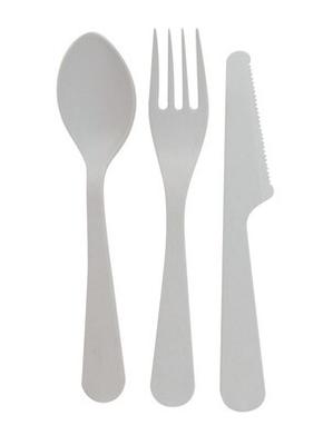 COUVERTS EN PLAT GRIS CLAIR (3PCS)