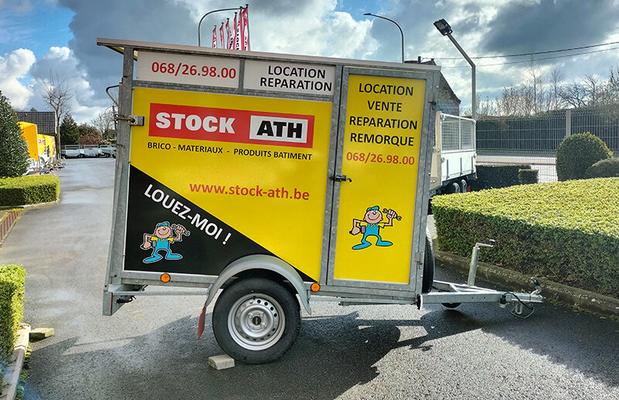 Stock Ath LOCATION REMORQUE SIMPLE ESSIEU NON FRREINEE 2X1X1H1.5M 750KG BETAILLERE