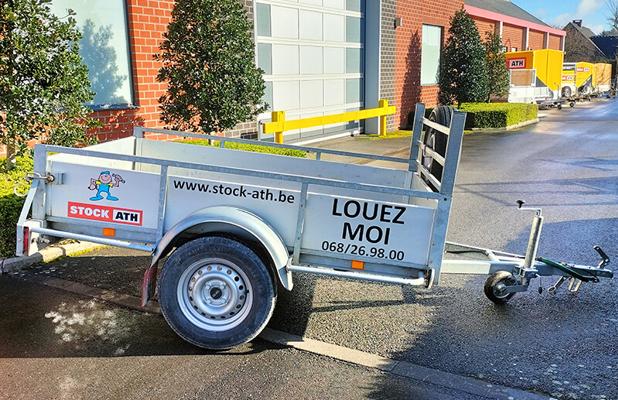 LOCATION REMORQUE 1 ESSIEU NON-FREINEE 2X1.25M 750KG