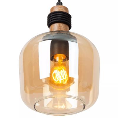 ILONA SUSPENSION 3XE27 40W VERRE AMBRE