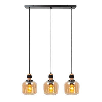 ILONA SUSPENSION 3XE27 40W VERRE AMBRE