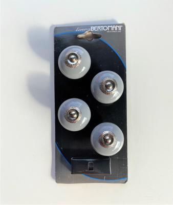 BOUTON CERAMIQUE GRIS/NICKEL (4PCS)