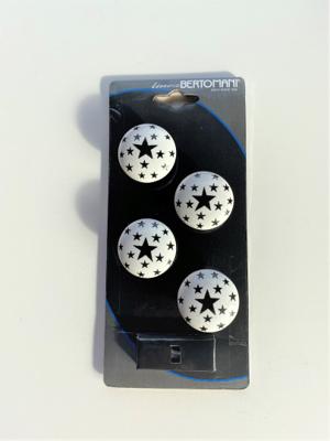 BOUTON CERAMIQUE BLANC ETOILE (4PCS)