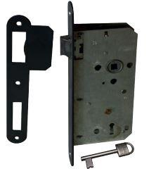 SERRURE REVERSIBLE A CLE STANDARD, ENTRAXE 90MM NOIR