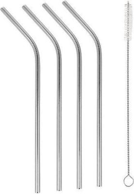 PAILLE INOX COURBEE 215MM D.6MM AVEC BROSSE (4PCS)