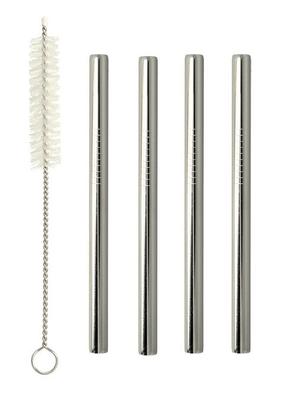 PAILLE INOX DROITE 125MM D.8MM AVEC BROSSE (4PCS)