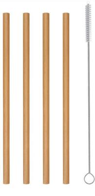 PAILLE BAMBOO REUTILISABLE 20CM D.6MM AVEC BROSSE (4PCS)
