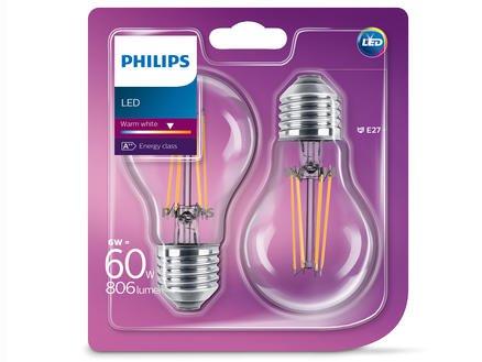 AMPOULE LED FILAMENT 60W A60 E27 2700K (2PC)