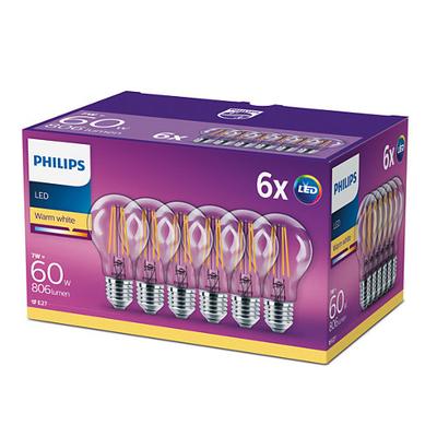 AMPOULE LED FILAMENT 60W A60 E27 2700K (6PC)
