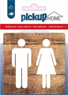 PICTO ADH.3D BOIS DAMES/HOMMES 90X90MM