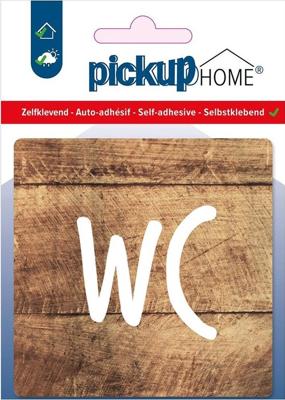 PICTO ADHESIF 3D BOIS "WC" 90X90MM