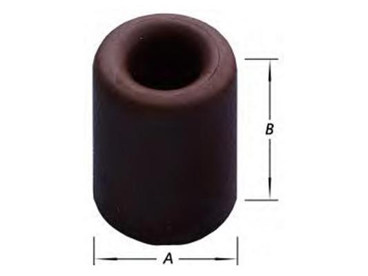 ARRET PORTE,CAOUTCHOUC THERMO,NOIR 30 X 24MM