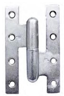 PAUMELLES H NOIR DROITE +VIS 110X80MM (3PCS)