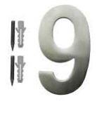 CHIFFRE MAISON INOX 75MM BROSSE N°8