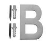 LETTRE MAISON INOX BROSSE 50MM -B-