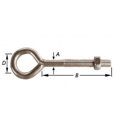 PITONS FIL. METAUX M6X40MM OEIL 10MM INOX (2PC)