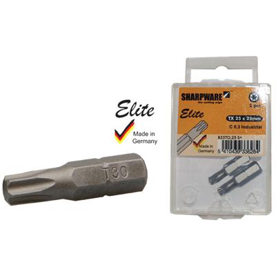 BITS ELITE 25MM 1/4" C6.3 TX15 (2PC)