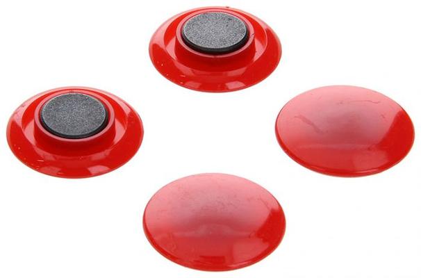 AIMANT PLASTIQUE ROUGE 30MM (4PC)