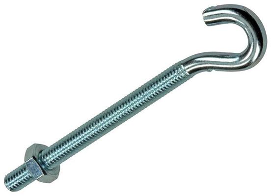 CROCHET D'ARMATURE VIS METAL +ECROU ACIER ZN 4PC M5X50MM