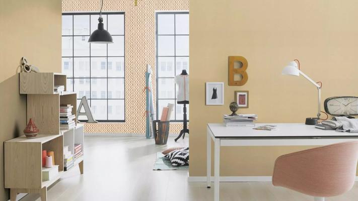 PAPIER PEINT VINYL INTISSE UNI TOILE OR