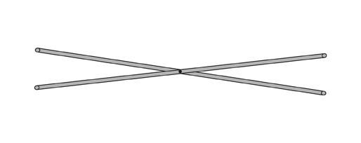 DIAGONALE EN CROIX 3M BOUT ROUGE