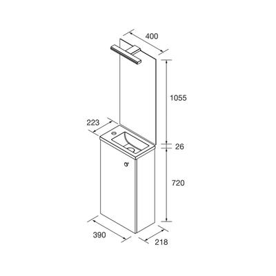 ENSEMBLE LAVE-MAIN MARVILLE CHENE AFRICA 40CM (4 COLIS)