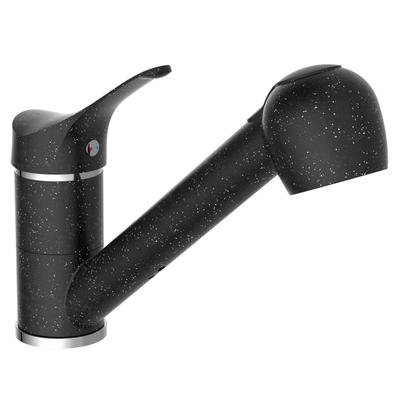 MITIGEUR CUISINE GRANIT NOIR-CHROME +DOUCHETTE