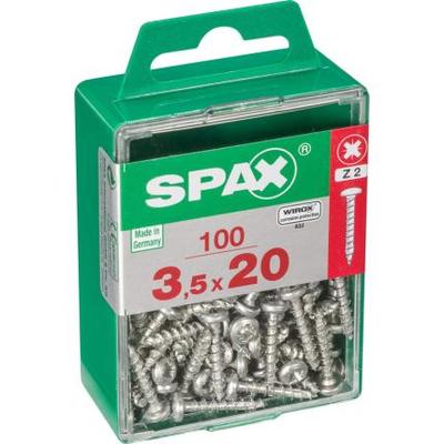 SPAX TETE RONDE ZINGUE 3,5X20 M (100PCS)