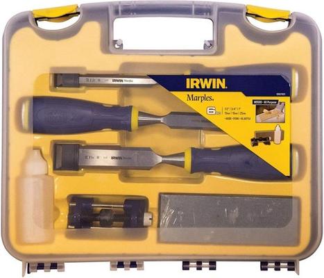 IRWIN SET 3 CISEAUX BOIS + PIERRE + GUIDE + HUILE
