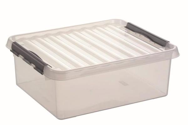Q-LINE BOITE DE RANGEMENT 25L TRANSPARENT/METALLIQUE
