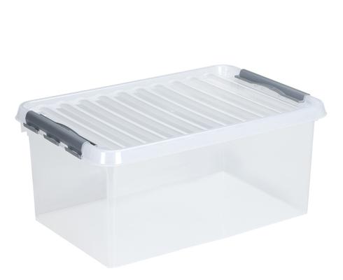 Q-LINE BOITE DE RANGEMENT 45L TRANSPARENT/METALLIQUE