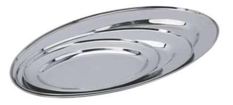 PLAT OVAL EN INOX 40X27X2CM