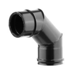 COUDE 90° DOUBLE PAROI NOIR D:80 INOX 316