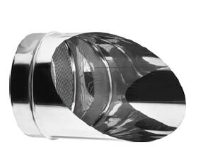 ELEMENT TERMINAL HORIZONTAL SIMPLE PAROI INOX 316 D:80