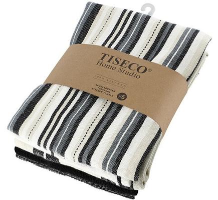 ESSUIE VAISSELLE MULTILINES 50X70CM NOIR (4PCS)