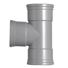 RACCORD TE Ø125 90° GRIS BENOR F/F/F