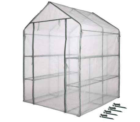 SERRE DE JARDIN AVEC 2 ETAGERES TUBE Ø16 MM H195 X 143 X 143CM