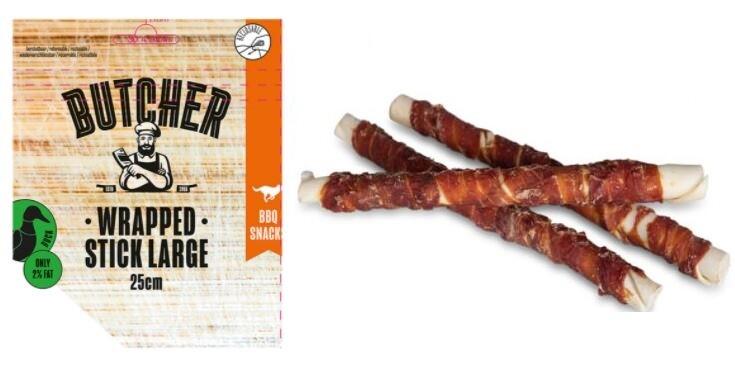 DUCK WRAPPED STICK 25CM 250G LARGE