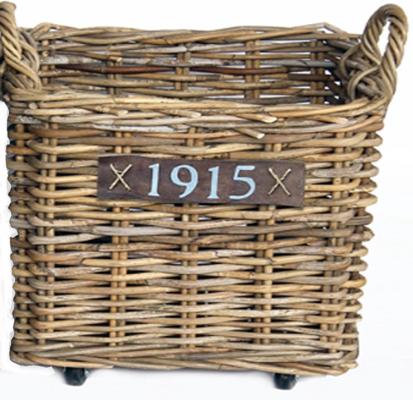 PANIER ROTAN CARRE S/ROUE 40X40XH.42CM