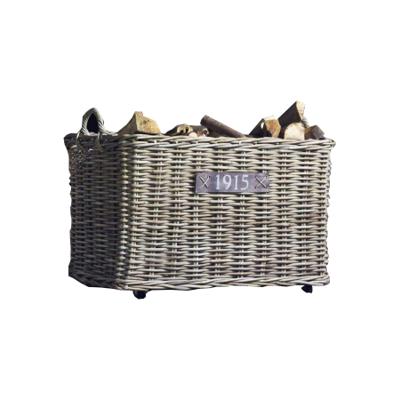 PANIER ROTAN RECTANGULAIRE SUR ROUE 78X44XH.42CM