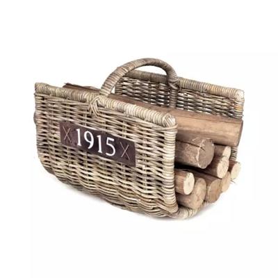 PANIER ROTAN GRIS AVEC HANSE 40X50X40CM