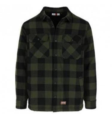 PURO VESTE FLANELLE KAKI FONCE/NOIR L