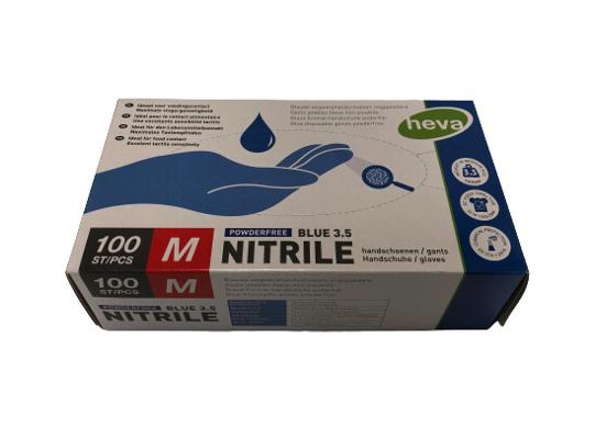 GANT NITRILE BLEU NON POUDRE M (100PCS)