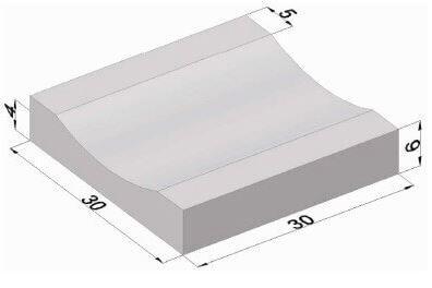 FILET D'EAU BETON 30X30X6CM GRIS (PCE)