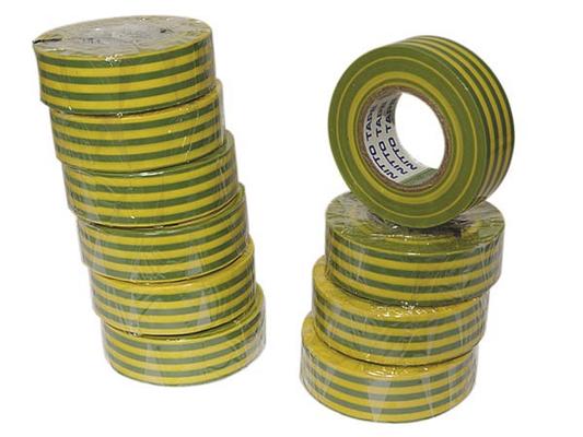 RUBAN ADHESIF ISOLANT 19MM VERT-JAUNE (10M)