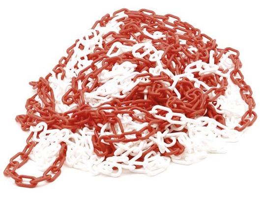 CHAINE PVC ROUGE-BLANC (25M)