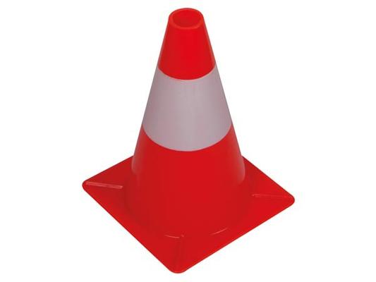 CONE SIGNALISATION PVC ROUGE-BLANC 30CM